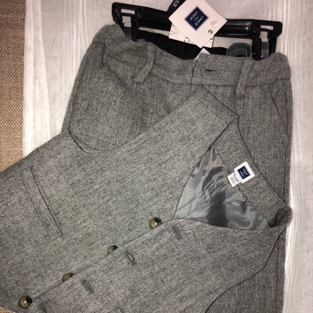Janie & Jack Wool Grey Vest, dress paints, shirt